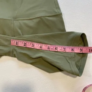 Lululemon High Rise Biker Shorts Women Size 4 Olive Green Stretch Athletic thumbnail 6