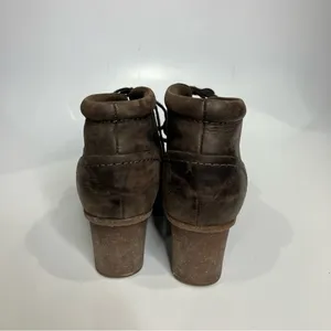 Clarks heeled booties brown leather lace up booties size 8.5‎ thumbnail 4