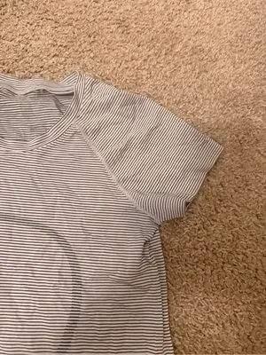 lululemon athletica Striped Swiftly Tech in Black and White thumbnail 4