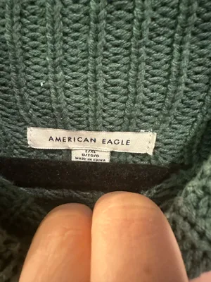 American Eagle Striped Chunky Knit High Neck Colorful Sweater thumbnail 5