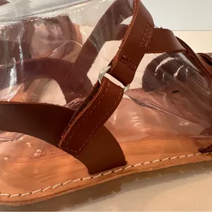 Zara Leather Flat Strappy Sandals Sz 38 Fisherman Womens Spain NWOT thumbnail 6