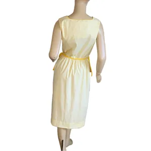 Vintage 1980'S Tanner Pale Yellow Sleeveless Shirt Dress With Belts (6) thumbnail 4