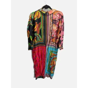 FARM Rio Scarf Mix Shirt Dress‎ Womens XS Multi Tropical Patchwork Midi Boho New thumbnail 6