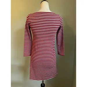 Hollister Red White Striped Long Sleeve Pocket Mini Dress XS y2k academia dainty thumbnail 3