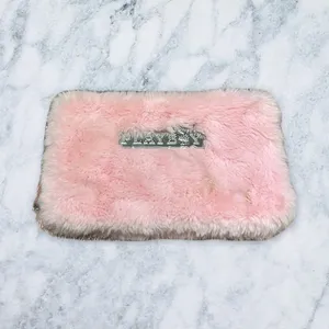 PLAYBOY Pink Fur Clutch with Silver Accents thumbnail 6