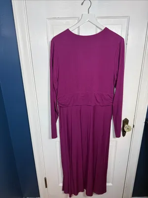 Boden Elodie Empire Midi Dress in Damson Berry Purple New with Tag W2536 Sz 14R thumbnail 8