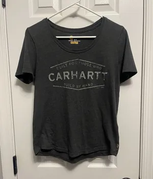 Grey Small Scoop Neck Carhartt Womens T shirt. thumbnail 1