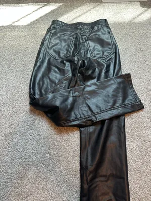 Abercrombie Vegan Leather Pants 90s Straight Ultra High-Rise thumbnail 2