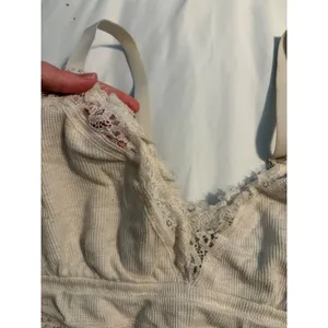 Aerie Bralette Ribbed Lace Cream Eyelash Trim XL Boho Romantic Loungewear thumbnail 4