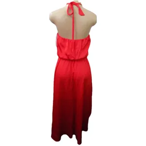 White House Black Market ‎ Paradise Red Hi-Low Blouson Halter Dress Sz: 0 thumbnail 10