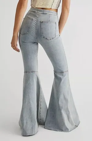 We The Free Just Float On Flare Jeans High Rise Bell Bottom Raw Hem 32x33 hippie thumbnail 2
