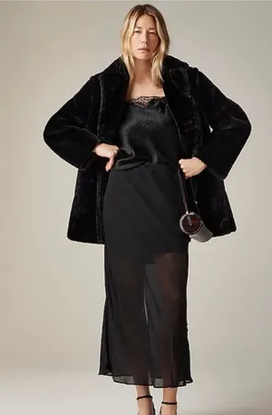 J Crew Black Sheer Chiffon Gweneth Maxi Skirt NWT thumbnail 1