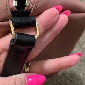 Kate Spade Dawn Nylon Pink Belt Bag Waist Fanny Pack rose color black gold trim thumbnail 10