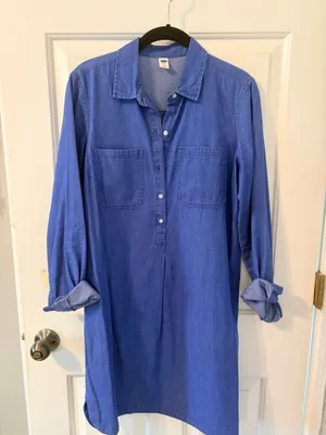 Old Navy Dress Denim Chambray thumbnail 1