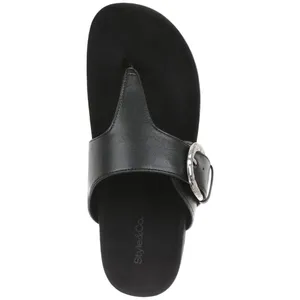 Style & Co. Womens Zayaa Flat Sandals Black 6M thumbnail 10