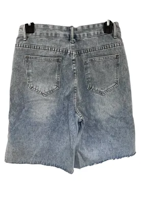 Women's Light Wash Denim Jean Shorts Blue Size L thumbnail 2