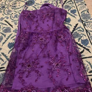 Lucy‎ in the Sky Floral Mesh Dress in Purple L thumbnail 8
