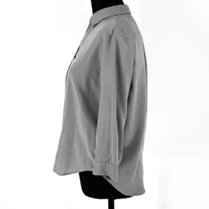 Uniqlo Blouse Womens Small Minimalist Elevated Casual Modern‎ Chic Gray Top S thumbnail 4