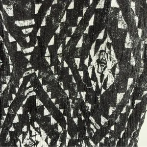 Y2K Mudd Black &‎ White Geometric Print Sleeveless Front Slit Maxi Dress Sz XL thumbnail 7