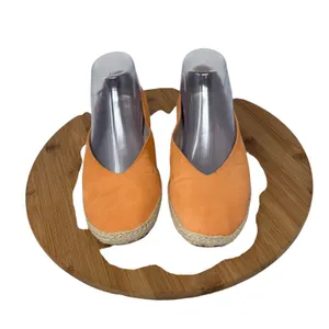 Eileen Fisher Tour Nubuck Espadrille Ballet Flat Orange Leather Womens 7.5‎ thumbnail 2