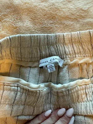 Striped Flowy Pants White Size XS thumbnail 4