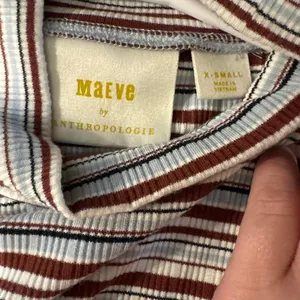 Anthropologie Multicoloured striped shirt with a relaxed fit size small thumbnail 4