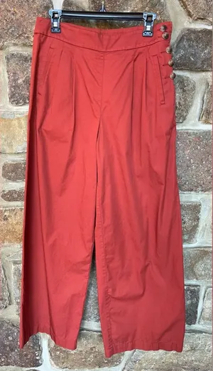 LOFT Wide Leg Pants in Rust Red thumbnail 1