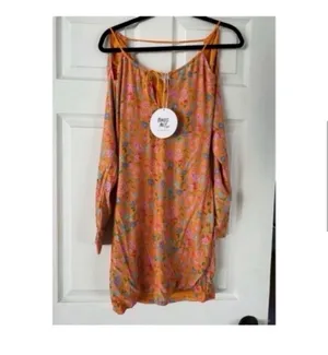Princess Polly Orange Floral Dress Mini thumbnail 4