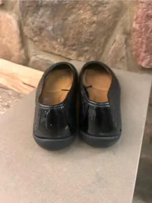 Flats Quilted Black Ballet Flats with Gloss Cap Toe Time and Tru 11 W thumbnail 3