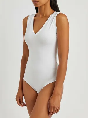 Spanx Suit Yourself Stretch-jersey Bodysuit-White $77 MSRP thumbnail 3
