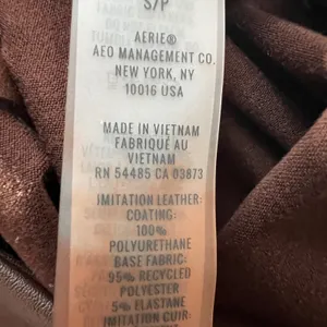941 | NWT Aerie‎ OFFLINE Real Luxe Faux Leather Hi-Rise Leggings Brown Womens S thumbnail 8
