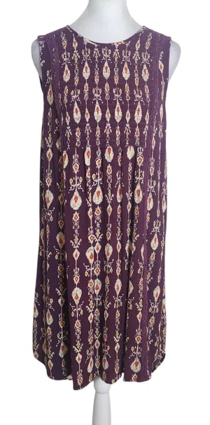 Knox Rose Purple Print Boho Mini Dress Size Medium Flaw thumbnail 1