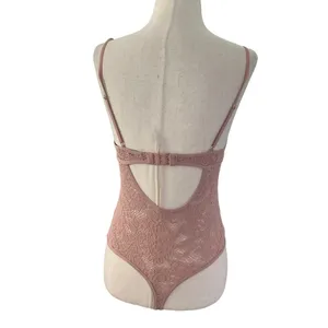 Out From Under Pink Lace Stretch Bodysuit Women's Size Small | 51-25 thumbnail 3