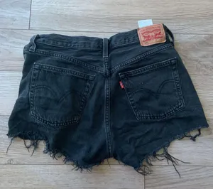 Levi's 501 Black Denim Shorts thumbnail 2