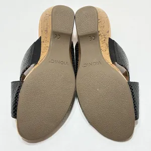 Vionic Women’s Leticia Black Leather Lizard Wedge Criss Cross Sandals Size 7 thumbnail 12
