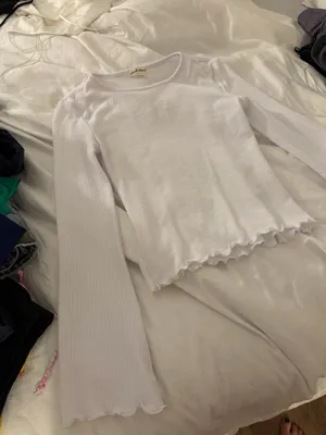 Frilled White Top with Flare Sleeves thumbnail 3