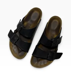 Birkenstock Arizona Black Leather Sandals Size 38 thumbnail 1