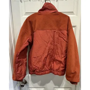 Wild Fable Womens Rust Orange Mixed Media Sherpa‎ Fleece Nylon Full Zip Jacket M thumbnail 9