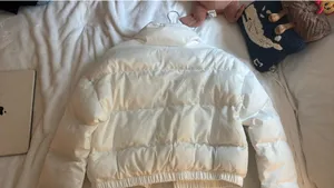 Custom Syracuse puffer jacket white thumbnail 2