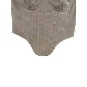 h:ours Amira Corset Top Revolve Beige Pinstripe‎ Strapless Bustier Size XS thumbnail 4