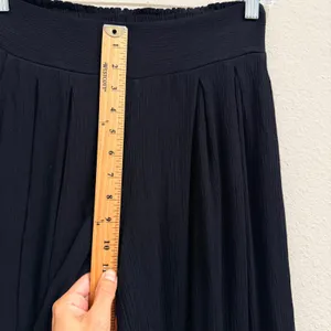 MISA Los Angeles KOVA Cropped Pants‎ XS Black Rayon Wide Leg Grommet Hem* thumbnail 17