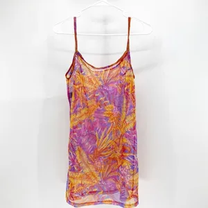 Vintage Solar sun through swimsuit cover up sheer orange pink Barbie 90s avant-g thumbnail 3
