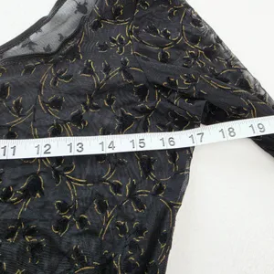 Victoria's Secret NWT Vintage 90s Black Gold Mesh Flocked Floral Bodysuit Large thumbnail 8