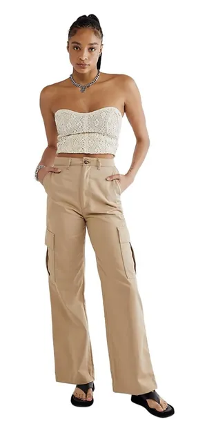 Free People Boyish Jeans‎ Women's Tan Cobain Crowd Crgo Pants 27 $198 thumbnail 1
