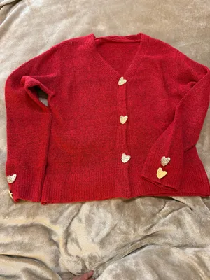 Red Cardigan Sweater Size M thumbnail 2