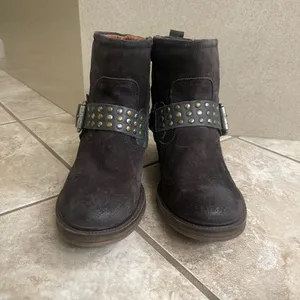Josef Seibel Brown Suede Studded Harness Moto Ankle Boots Size 41 EU USA 10 thumbnail 2