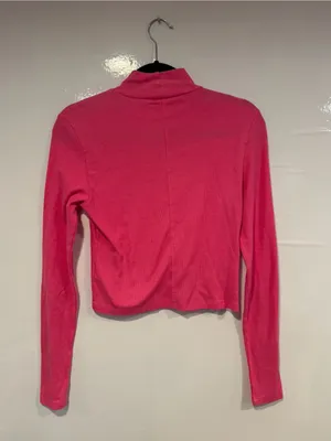 American Eagle Pink Mock Neck Long Sleeve‎ Top thumbnail 3