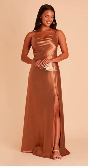 Satin Rust Dress thumbnail 1