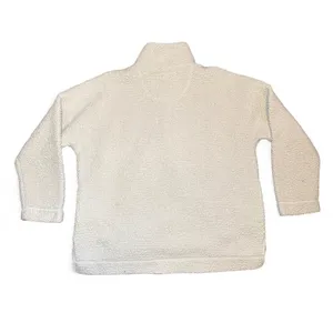Aerie Women’s Large Sherpa Fleece Quarter Snap Pullover Ivory Cream Cozy Teddy J thumbnail 2