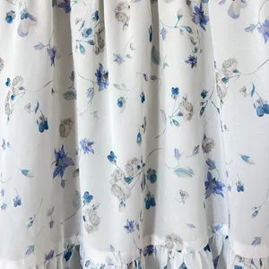 Aritzia Wilfred Tempest‎ Baby Blue Floral Smocked Long Sleeve Mini Dress Small thumbnail 5